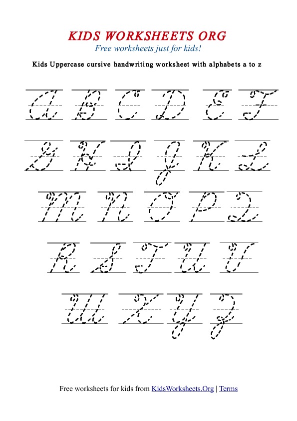 Free Printable Cursive Writing Worksheets A Z