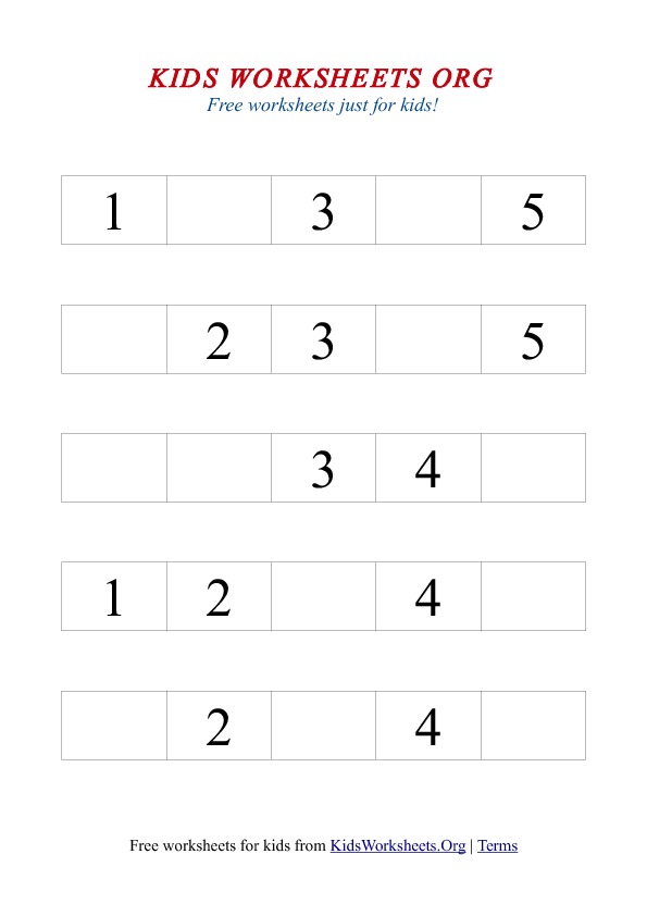 missing missing kindergarten Fill missing number worksheets in worksheet  number 1-100 format. in  the math printable